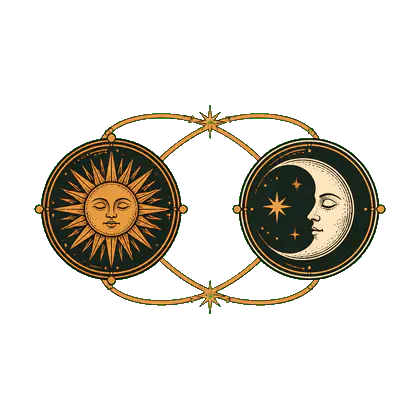 Sol i lluna units per òrbites celestes